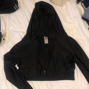 Cropped sweater zip up hoodie